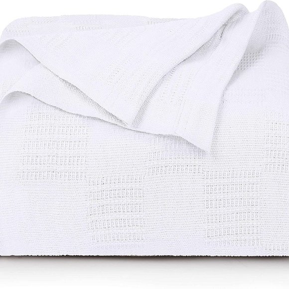 Luxury Cotton Blanket Queen White